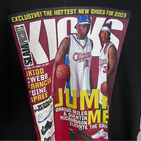Darius Miles & Quentin Richardson T-Shirt with Slam Magazine Print NBA 2003 - Picture 2 of 6
